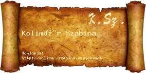 Kolimár Szabina névjegykártya